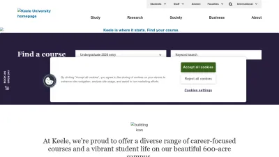Screenshot of Keele.ac.uk