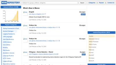 Screenshot of Mvnrepository.com