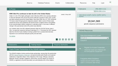 Screenshot of Gisaid.org