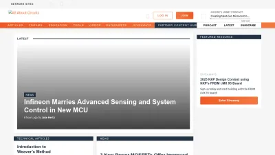 Screenshot of Allaboutcircuits.com