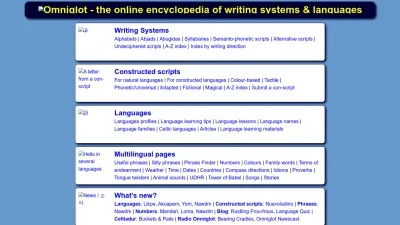 Screenshot preview of omniglot.com