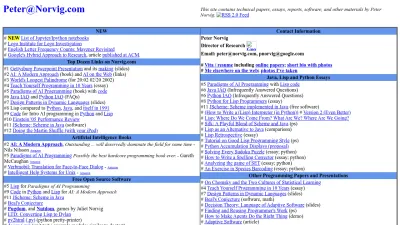 Screenshot of Norvig.com