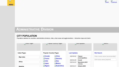 Screenshot preview of citypopulation.de