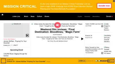 Screenshot preview of kcrw.com