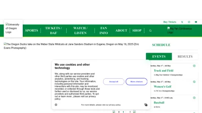 Screenshot of Goducks.com