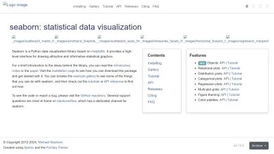 Screenshot of Seaborn.pydata.org
