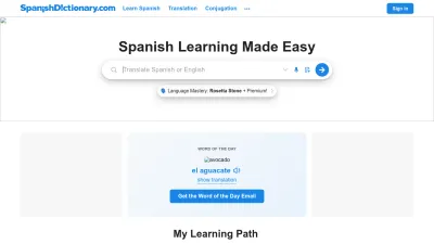 Screenshot of Spanishdict.com