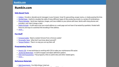 Screenshot of Rumkin.com