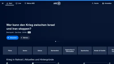 Screenshot preview of ardmediathek.de