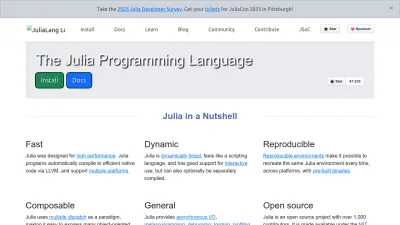 Screenshot preview of julialang.org