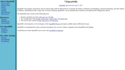 Screenshot of Openssh.com