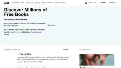 Screenshot preview of inkitt.com