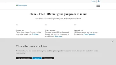 Screenshot of Plone.org