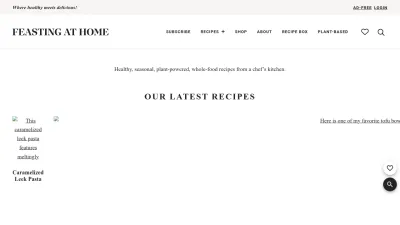 Screenshot preview of feastingathome.com