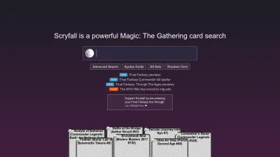 Screenshot of Scryfall.com