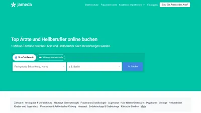 Screenshot of Jameda.de