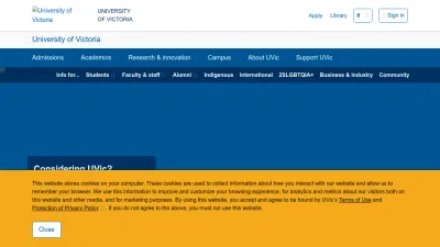 Screenshot preview of uvic.ca