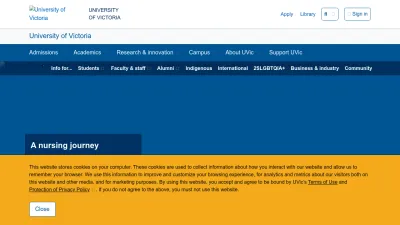 Screenshot of Uvic.ca