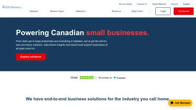 Screenshot of Moneris.com