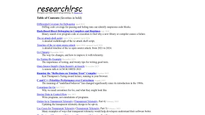 Screenshot preview of research.swtch.com