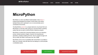 Screenshot preview of micropython.org