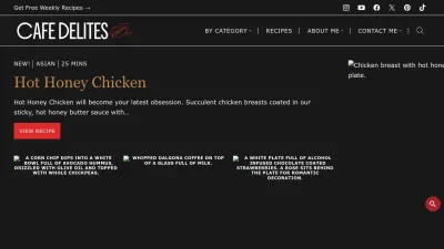 Screenshot preview of cafedelites.com