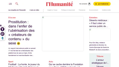 Screenshot of Humanite.fr