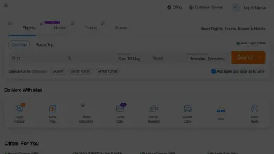 Screenshot preview of ixigo.com