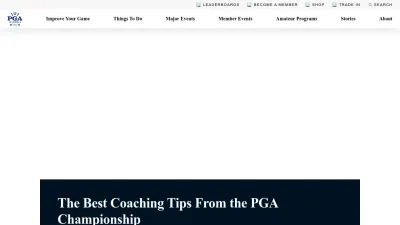 Screenshot preview of pga.com