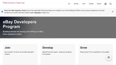 Screenshot of Developer.ebay.com