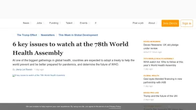 Screenshot of Devex.com