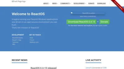 Screenshot preview of reactos.org