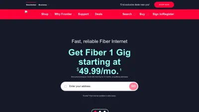 Screenshot preview of frontier.com