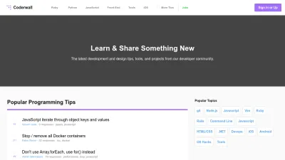 Screenshot of Coderwall.com