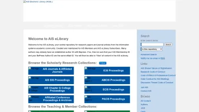 Screenshot of Aisel.aisnet.org