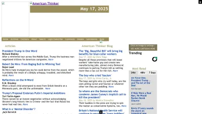 Screenshot preview of americanthinker.com