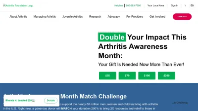 Screenshot of Arthritis.org