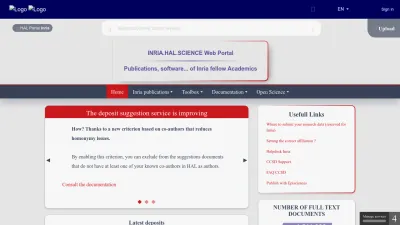 Screenshot of Inria.hal.science