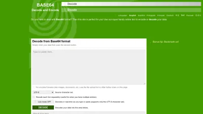 Screenshot of Base64decode.org