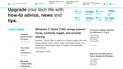 Screenshot preview of windowsreport.com
