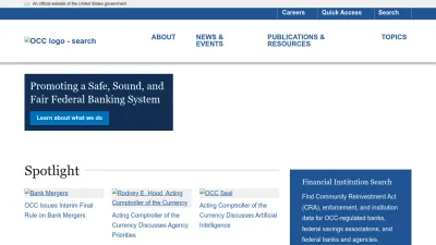 Screenshot of Occ.gov