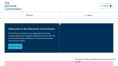 Screenshot of Electoralcommission.org.uk