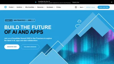 Screenshot of Snowflake.com