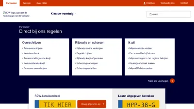 Screenshot of Rdw.nl