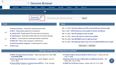 Screenshot of Genome.ucsc.edu