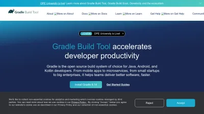 Screenshot of Gradle.org