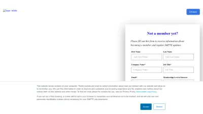 Screenshot of Smpte.org