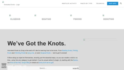 Screenshot preview of animatedknots.com