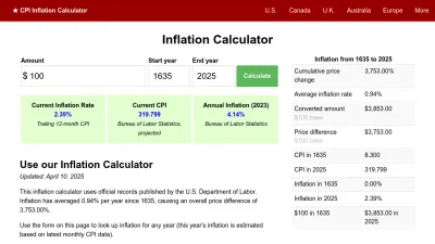 Screenshot of In2013dollars.com