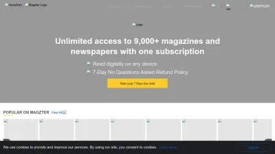 Screenshot of Magzter.com